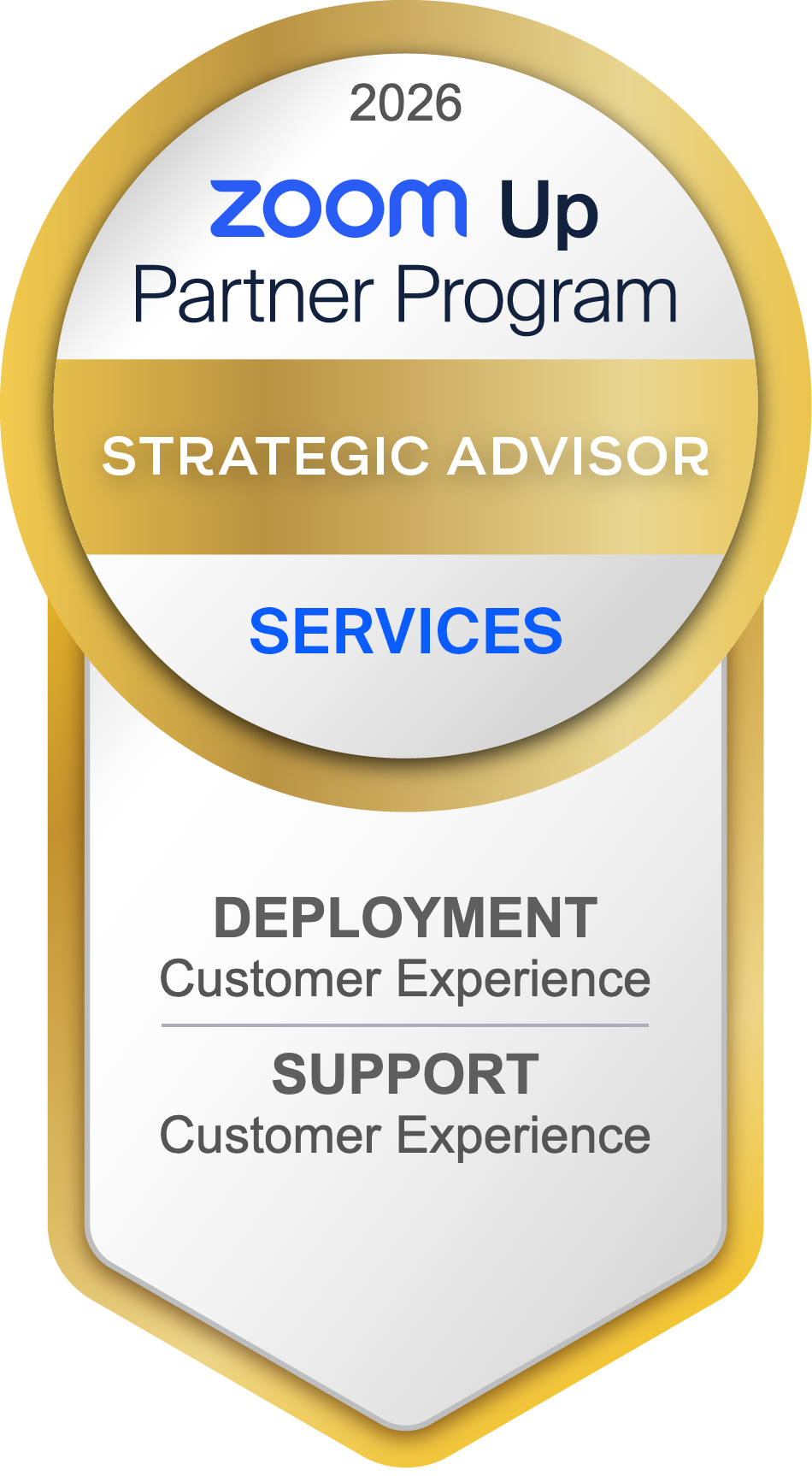 2026 Zoom Up Partner Program Strategic Advisor Customer Experience Sales badge